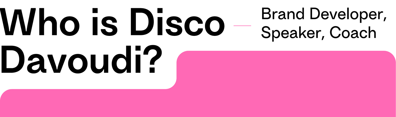Who is Disco Davoudi? Brand Developer, Speaker, Coach